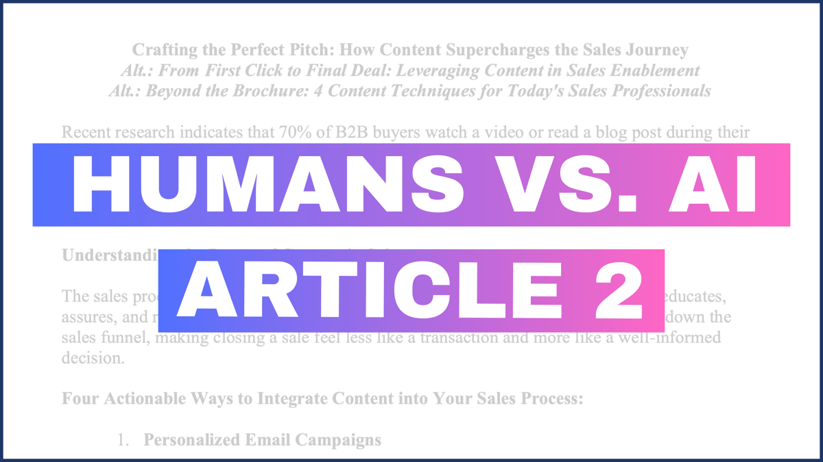 Humans vs. AI: Article 2